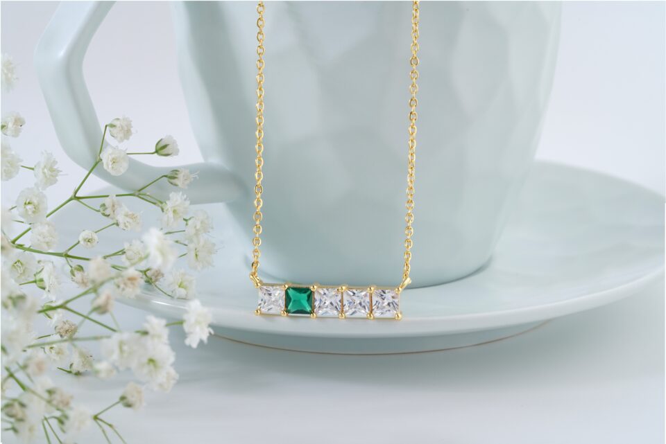 Diamond and Emerald Necklace Kayla May