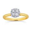 14K Yellow Gold Diamond-Set Cluster Ring .38Ct