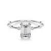 Lesley Emerald cut Engagrment Ring Front