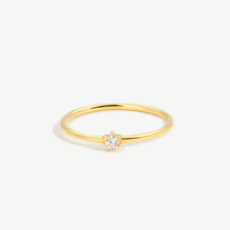 14 kids diamond ring solitaire gold