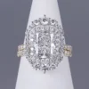 2.5ct Radiant Cut Halo Diamond  Engagement Ring