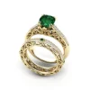 14k Filigree Emerald Ring 2.8ct