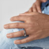 14k Gold Mens Wedding Ring with 0.50ct Black Diamonds 5mm