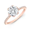 Sara 14K Rose Gold Hidden Halo Engagement Ring 1Ct