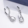 14k Pear Cut Moissanite Drop Earrings