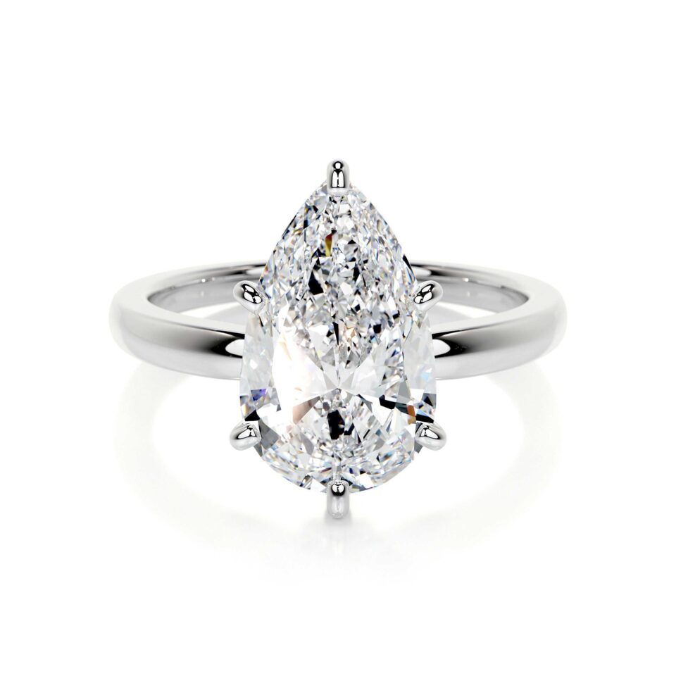 Janet Solitaire Pear Shape Diamond Engagement Ring 5Ct
