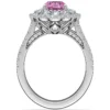 Oval Lab Grown Pink Sapphire Ring With VVS 2.88ct