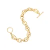 18K Gold Chunky Twist Link Toggle Bracelet