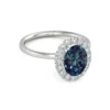White Gold Alexandrite and Moissanite Cluster Ring 2.02CT