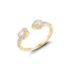 Open Pear Baguette Diamond Ring