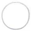 14K Gold  Round Moissanite Necklace Tennis Necklace 7.5mm
