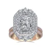 2.5ct Radiant Cut Halo Diamond  Engagement Ring